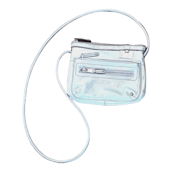 Tignanello Handbags - Tignanello Silver Pebble Leather Crossbody Bag